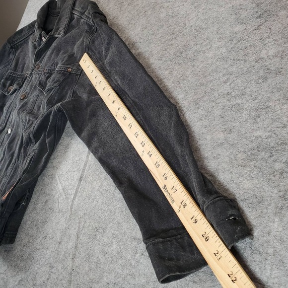 Vintage Harley-Davidson Denim Jacket Mens Small Black Trucker USA Workwear Biker - Picture 7 of 12